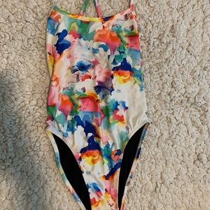 Jolyn Dayno Tye back Tie Dye Floral Print Size 30